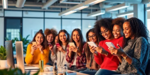 Diverse influencers engaging in affiliate marketing collaboration.