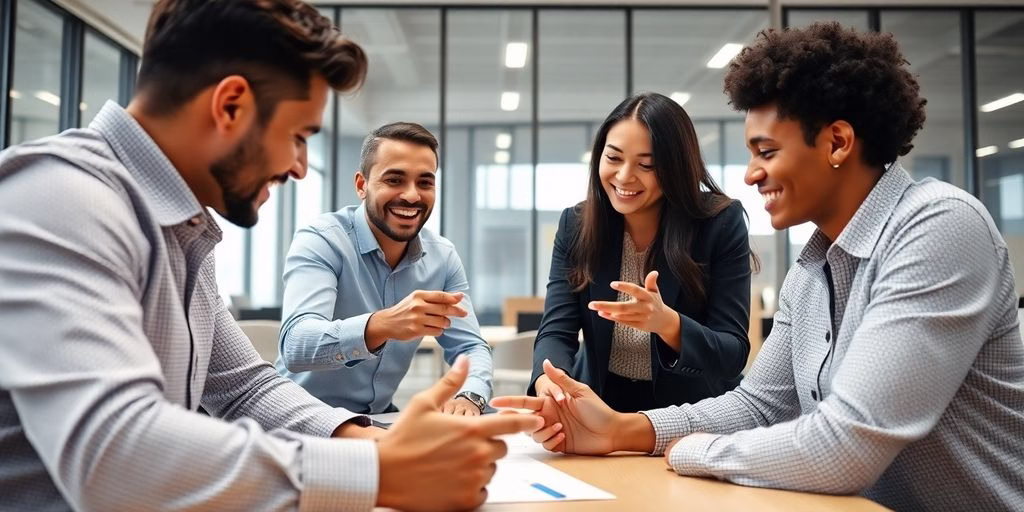 Diverse group collaborating on business startup.