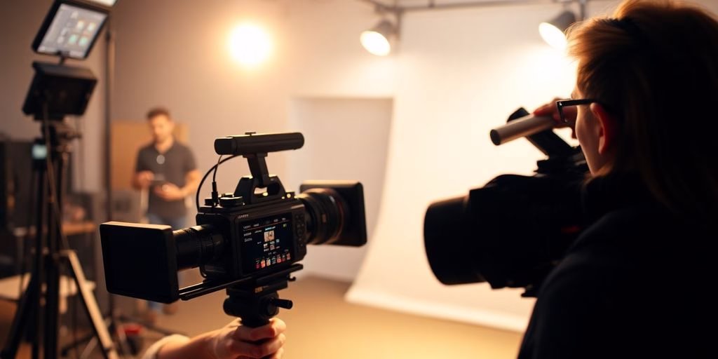 Person creating a business marketing video.