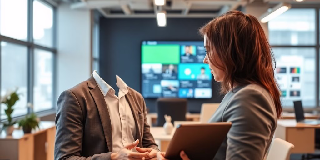 Salesperson exploring diverse business tools.