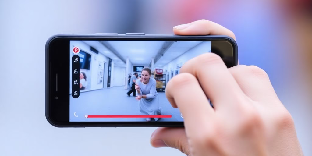 Person creating video on Facebook.